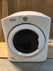 3.5 cu. ft. 120-Volt White Compact Portable Electric Laundry Dryer, Sensor Dryer by Panda dent on back not used Customer Returns See Pictures