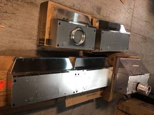 5 Boxes of 30 in. 343 CFM Kitchen Ducted Under Cabinet Range Hood in Black Stainless Steel with LEDs and Touch Panel by AKDY Customer Returns See Pictures