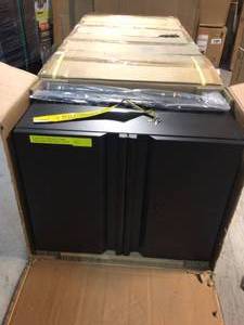5 Boxes of Heavy Duty Welded 20-Gauge Steel Wall Mounted Garage Cabinet in Black (28 in. W x 22 in. H x 14 in. D) by Husky Customer Returns See Pictures