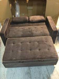 Augustus 37.6 in. Java Polyester 3-Seater Convertible Tuxedo Sofa with Square Arms by Serta Customer Returns See Pictures