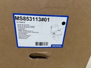TOTO MS853113#01 Ultimate One-Piece Round Bowl with SoftClose Seat and 1.m6 GPF Single Flush With Finishm Cotton White missing tank cover