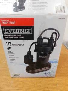 Everbilt 12 HP Submersible Aluminum Sump Pump with Tethered Switch