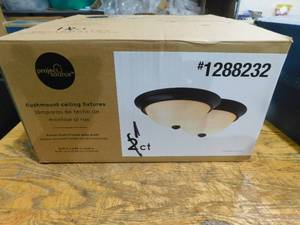 Project Source 2-Pack 13-in Bronze Flush Mount Light