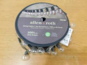 allen  roth 34-ft 100-Light (No Shade) Plug White IndoorOutdoor LED Globe String Lights