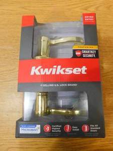 Kwikset 740LL 3 SMT CP K4 Lido Keyed Entry Leverset Smartkey Polished Brass