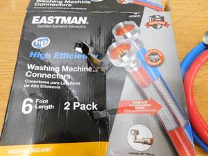EASTMAN 2-Pack 6-ft 34-in Hose Thread Inlet x 34-in Hose Thread Outlet Braided Stainless Steel Washing Machine Connector