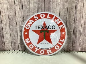lot G050 image: Texaco Gasoline Motor Oil Round Metal Sign