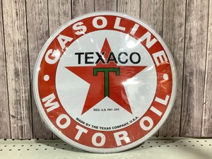 lot G049 image: Texaco Gasoline Motor Oil Round Metal Sign