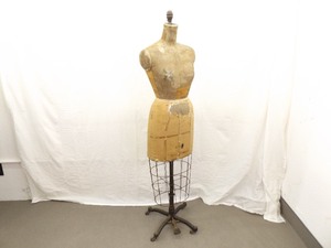 Antique JR BAUMAN Dress Mannequin on Rolling Iron Base