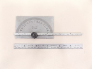 2 Starrett No. C309R Ruler and C493B Protractor