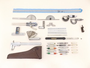 Lot of Misc. Machinist Calipers, Protractors, Rulers etc. Measuring Tools