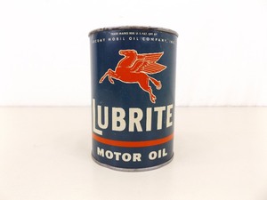 Vintage Mobil Oil Company Pegasus Lubrite SAE 10W Quart Motor Oil Can