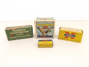 Lot of Vintage Ammunition Boxes with Ammunition