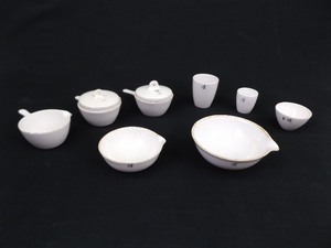 WOW Lot of 1800s Coors Porcelain Apothecary Laboratory Crucibles etc.