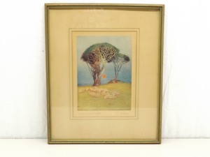 Vintage Pencil Signed William Giles Midsummer Night Framed Rotogravure Print