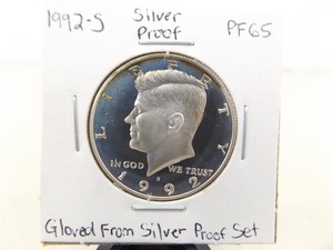 High Grade 1992-S Kennedy 90% Silver Proof Half Dollar