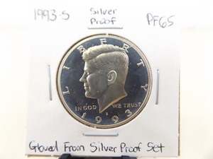 High Grade 1993-S Kennedy 90% Silver Proof Half Dollar