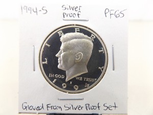High Grade 1994-S Kennedy 90% Silver Proof Half Dollar