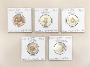5 High Grade 90% Silver 2005-S Washington Statehood Quarter Set