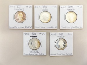 5 High Grade 90% Silver 2011-S Washington National Parks Quarter Set