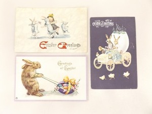 Lot of Antique Humanized Easter Bunny Rabbit Embossed etc. Post Cards