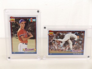 1991 Topps Set Break Chipper Jones Rookie #333 and Nolan Ryan in Hard Cases