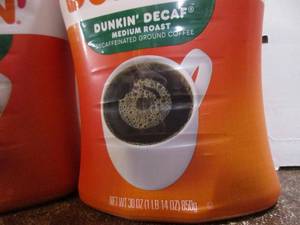 lot 180 image: Dunkin Decaf Coffee