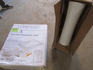 Square pedestal sink & base, appear...