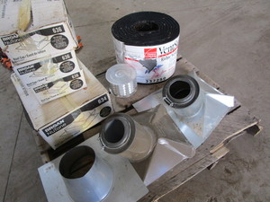 Roof caps (4), ridge vent roll, plu...