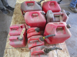 Gas cans, plastic five 5 gallon and...