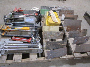 Tiling cutters (3), caulk guns, tr...