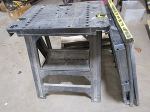 Stanley sawhorses  tables, pair...
