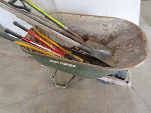 Wheelbarrow with tools...