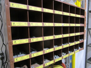Parts cabinet, 35Wx12Dx22H...
