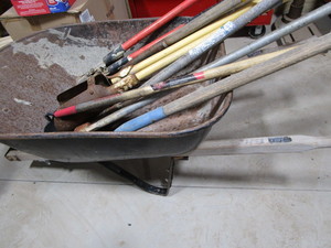Wheelbarrow 6 cuft, post hole digge...