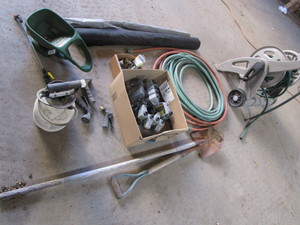 Suncast reel, garden hose, connecto...