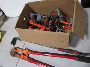Bolt cutter, Crescent pry bar, hang...