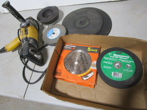 DeWalt 12 drill, cutoff blades, g...