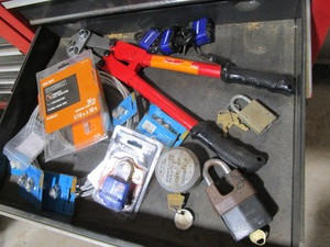 Padlocks - some with keys, cable & ...