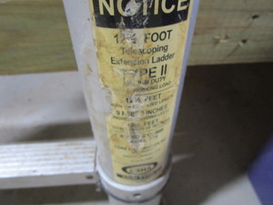 Telescoping ladder, Type II 12.5ft,...
