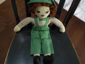 lot 124 image: Handmade Vintage Doll 19 tall with...