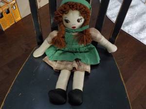 lot 125 image: Handmade Vintage Doll 19 tall with...