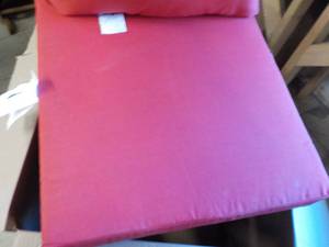 lot 195 image: 2 pc Red Patio Cushion Set, seat cu...