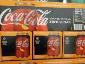lot 268 image: 4 packs Coca Cola Orange Vanilla Ze...