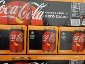 lot 269 image: 4 packs Coca Cola Orange Vanilla Ze...