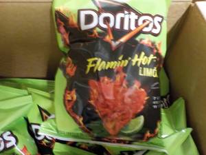 lot 305 image: 3 Cases Doritos Flamin Hot Limon Ch...