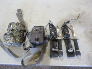 2 Trial Cameras and Hunting Knives
