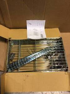 lot 70 image: Silver 4-Tier Rolling Metal Wire Shelving Unit (23 in. W x 47 in. H x 13 in. D)&nbspCustomer Returns See Picutres