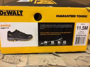 lot 96 image: DEWALT DXWP84356 Angle Mens Size 11.5M BlackYellow Work Shoes Customer Returns See Pictures