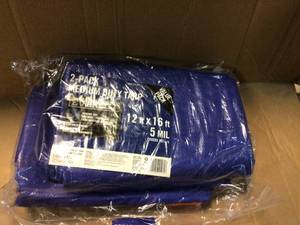 lot 4 image: 12 ft. x 16 ft. Blue General Purpose Tarp (2-Pack)&nbspCustomer Returns See Picutres